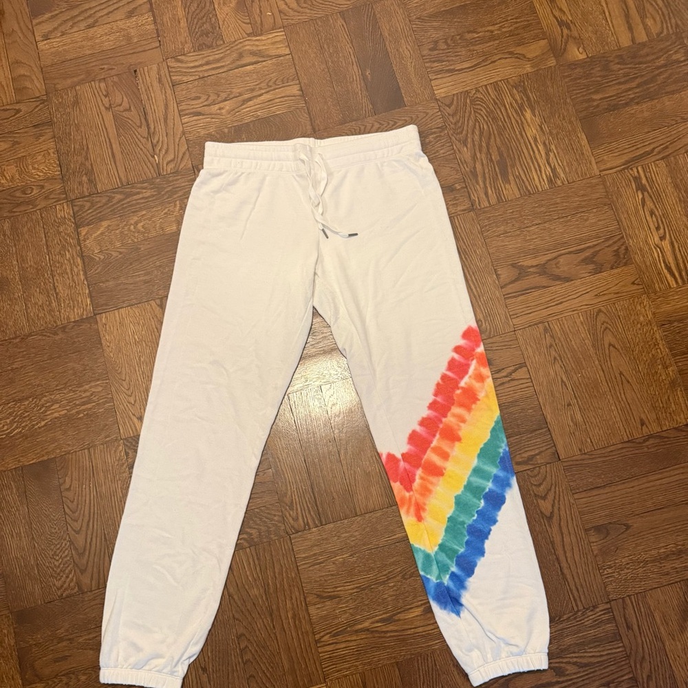 PJ Salvage White and Red Joggers with Relaxed Fit